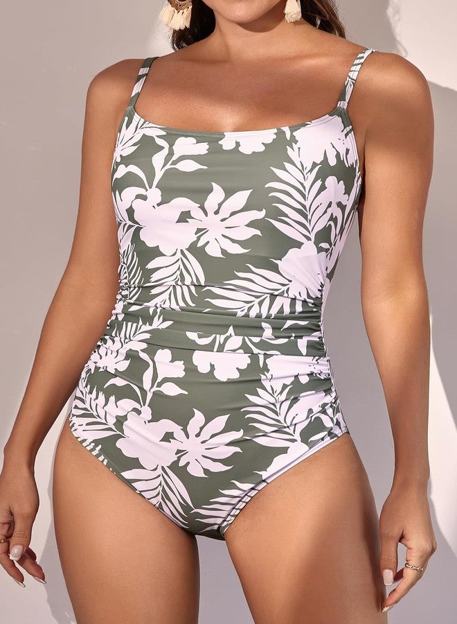 Eomenie Women's One Piece Swimsuits Tummy Control Ruched Bathing Suit 1 Piece Swimwear - Image 4